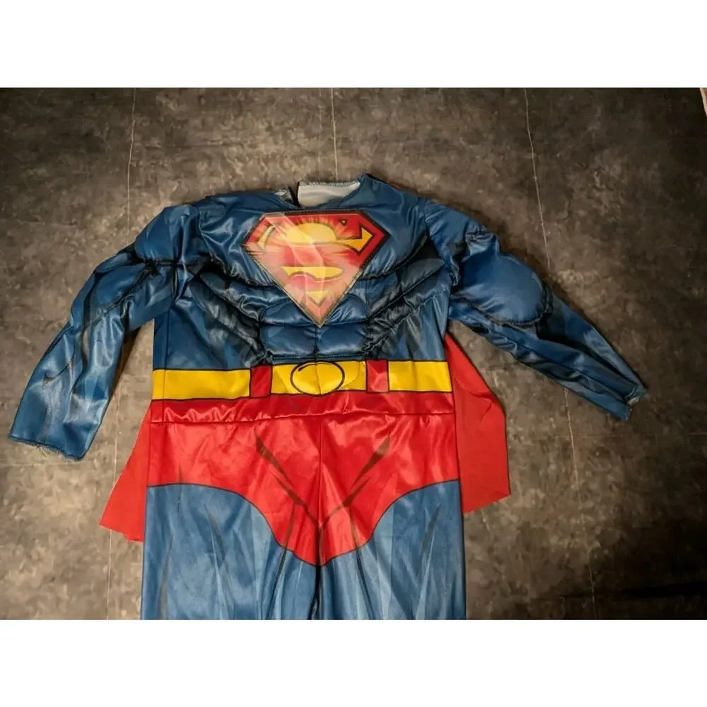 Superman Halloween Costume 3T/4T Muscle Jumpsuit & Cape DC Comics Toddler Boys - Picture 3 of 13
